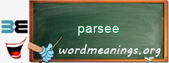 WordMeaning blackboard for parsee